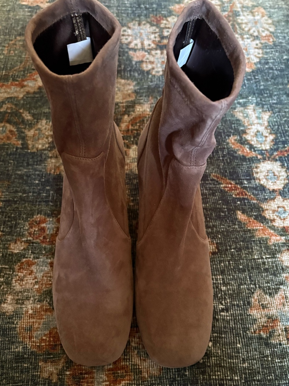 STUART WEITZMAN Sleek Suede Sock Bootie Brown 10.5 Like New